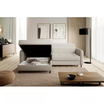 Elegantes Schlafsofa ZULEYKA – cremefarben, linke Ecke