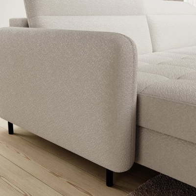 Elegantes Schlafsofa ZULEYKA – cremefarben, linke Ecke