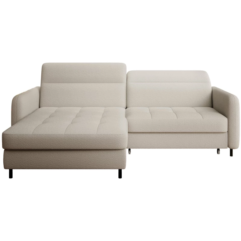 Elegantes Schlafsofa ZULEYKA – cremefarben, linke Ecke