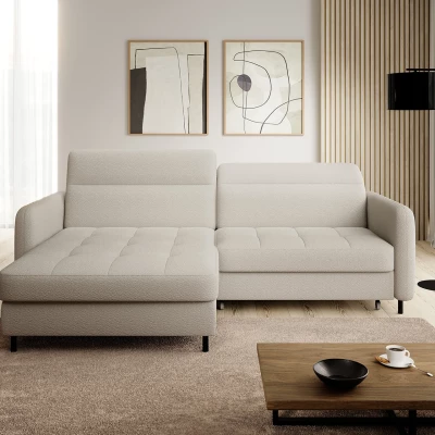 Elegantes Schlafsofa ZULEYKA – cremefarben, linke Ecke