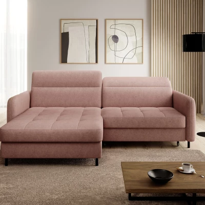 Elegantes Schlafsofa ZULEYKA – rosa, linke Ecke