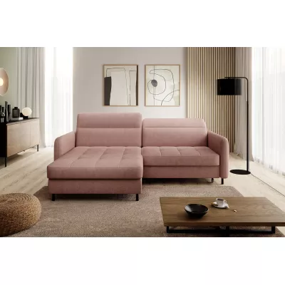 Elegantes Schlafsofa ZULEYKA – rosa, linke Ecke