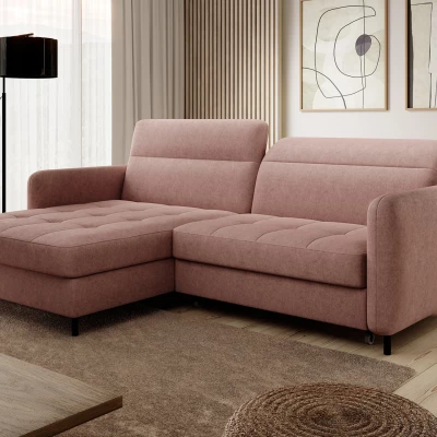 Elegantes Schlafsofa ZULEYKA – rosa, linke Ecke