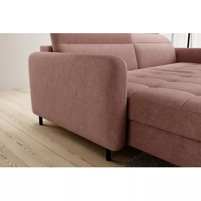 Elegantes Schlafsofa ZULEYKA – rosa, linke Ecke