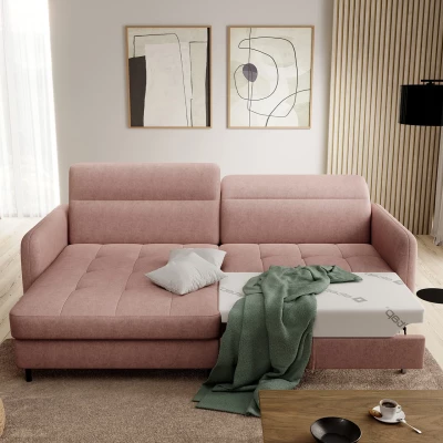 Elegantes Schlafsofa ZULEYKA – rosa, linke Ecke