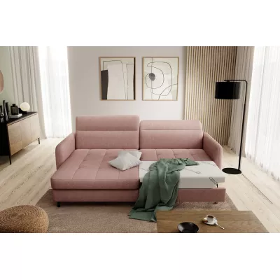 Elegantes Schlafsofa ZULEYKA – rosa, linke Ecke
