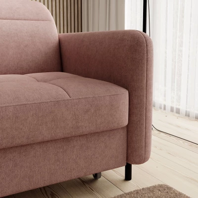 Elegantes Schlafsofa ZULEYKA – rosa, linke Ecke