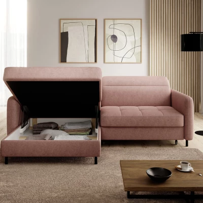Elegantes Schlafsofa ZULEYKA – rosa, linke Ecke