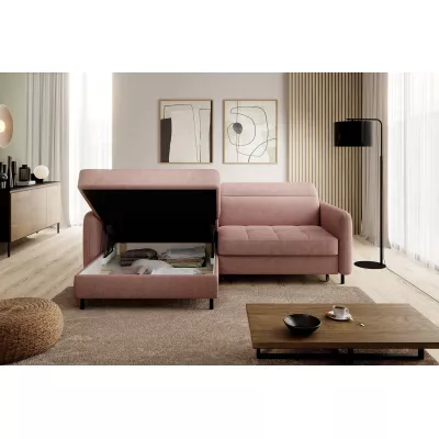 Elegantes Schlafsofa ZULEYKA – rosa, linke Ecke