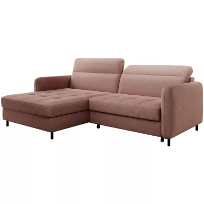 Elegantes Schlafsofa ZULEYKA – rosa, linke Ecke