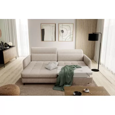 Elegantes Schlafsofa ZULEYKA – hellbeige, linke Ecke