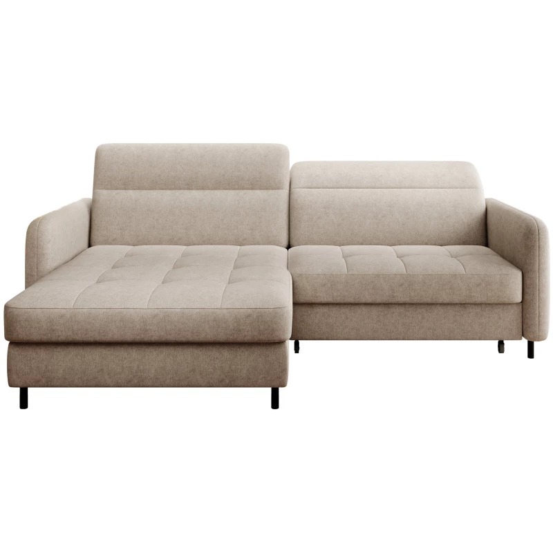 Elegantes Schlafsofa ZULEYKA – hellbeige, linke Ecke