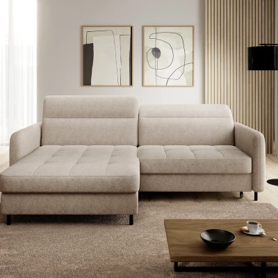 Elegantes Schlafsofa ZULEYKA – hellbeige, linke Ecke