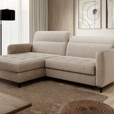 Elegantes Schlafsofa ZULEYKA – hellbeige, linke Ecke