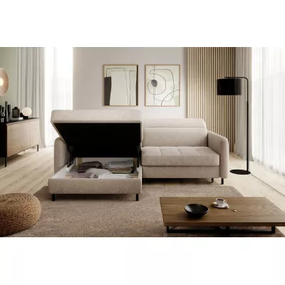 Elegantes Schlafsofa ZULEYKA – hellbeige, linke Ecke