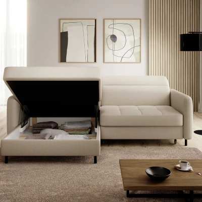 Elegantes Schlafsofa ZULEYKA – beige, linke Ecke