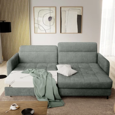 Elegantes Schlafsofa ZULEYKA – hellgrün, linke Ecke
