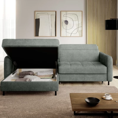 Elegantes Schlafsofa ZULEYKA – hellgrün, linke Ecke