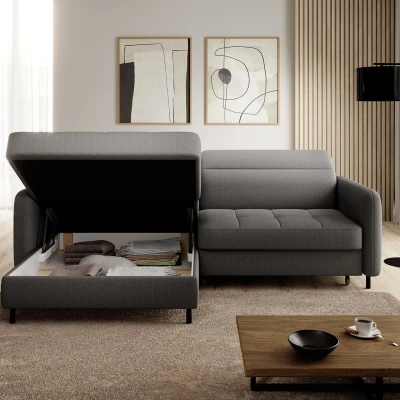 Elegantes Schlafsofa ZULEYKA – Graphit, linke Ecke