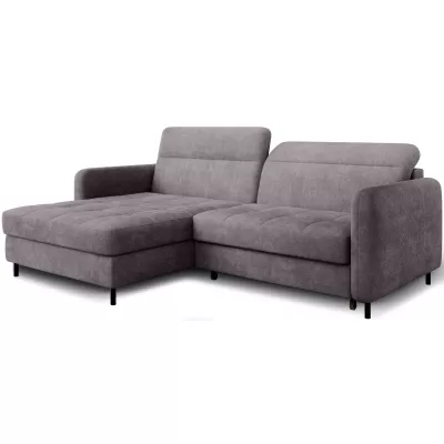 Elegantes Schlafsofa ZULEYKA – dunkelgrau, linke Ecke