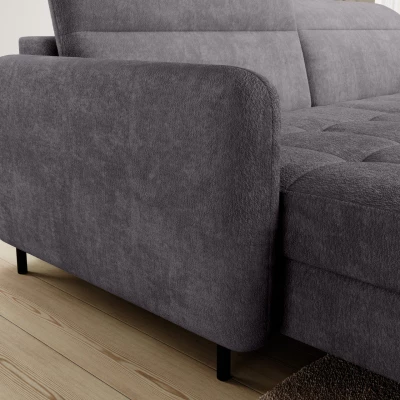 Elegantes Schlafsofa ZULEYKA – dunkelgrau, linke Ecke