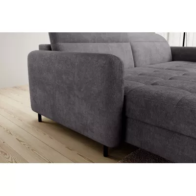 Elegantes Schlafsofa ZULEYKA – dunkelgrau, linke Ecke