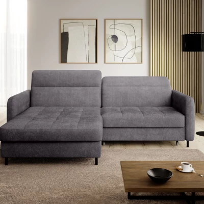 Elegantes Schlafsofa ZULEYKA – dunkelgrau, linke Ecke