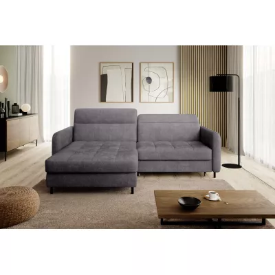 Elegantes Schlafsofa ZULEYKA – dunkelgrau, linke Ecke