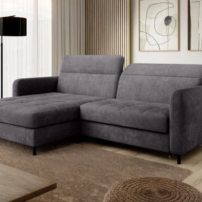 Elegantes Schlafsofa ZULEYKA – dunkelgrau, linke Ecke