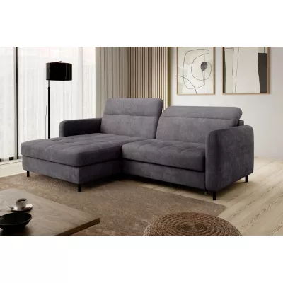 Elegantes Schlafsofa ZULEYKA – dunkelgrau, linke Ecke