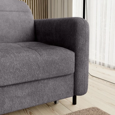 Elegantes Schlafsofa ZULEYKA – dunkelgrau, linke Ecke