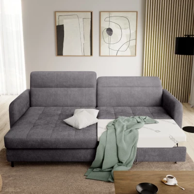 Elegantes Schlafsofa ZULEYKA – dunkelgrau, linke Ecke