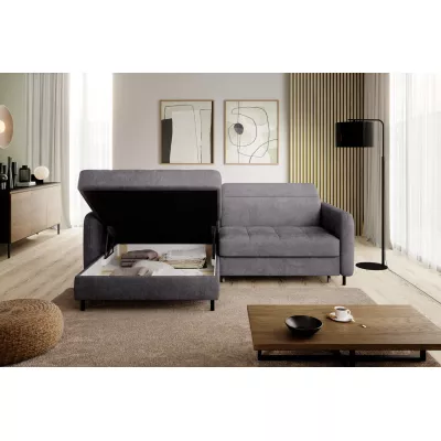 Elegantes Schlafsofa ZULEYKA – dunkelgrau, linke Ecke