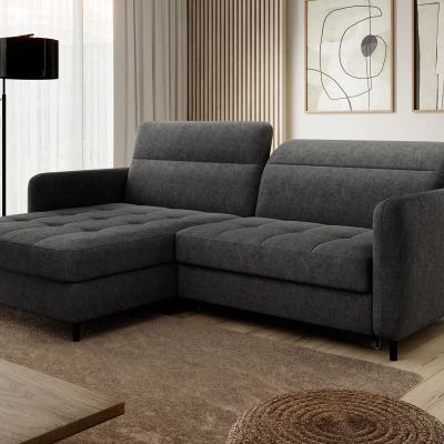 Elegantes Schlafsofa ZULEYKA – schwarz, linke Ecke