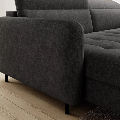 Elegantes Schlafsofa ZULEYKA – schwarz, linke Ecke
