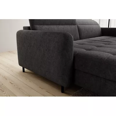 Elegantes Schlafsofa ZULEYKA – schwarz, linke Ecke