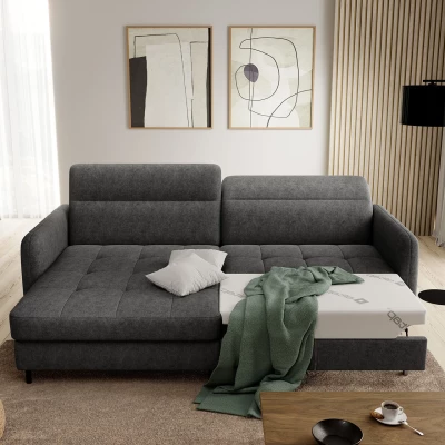 Elegantes Schlafsofa ZULEYKA – schwarz, linke Ecke