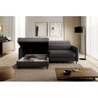 Elegantes Schlafsofa ZULEYKA – schwarz, linke Ecke