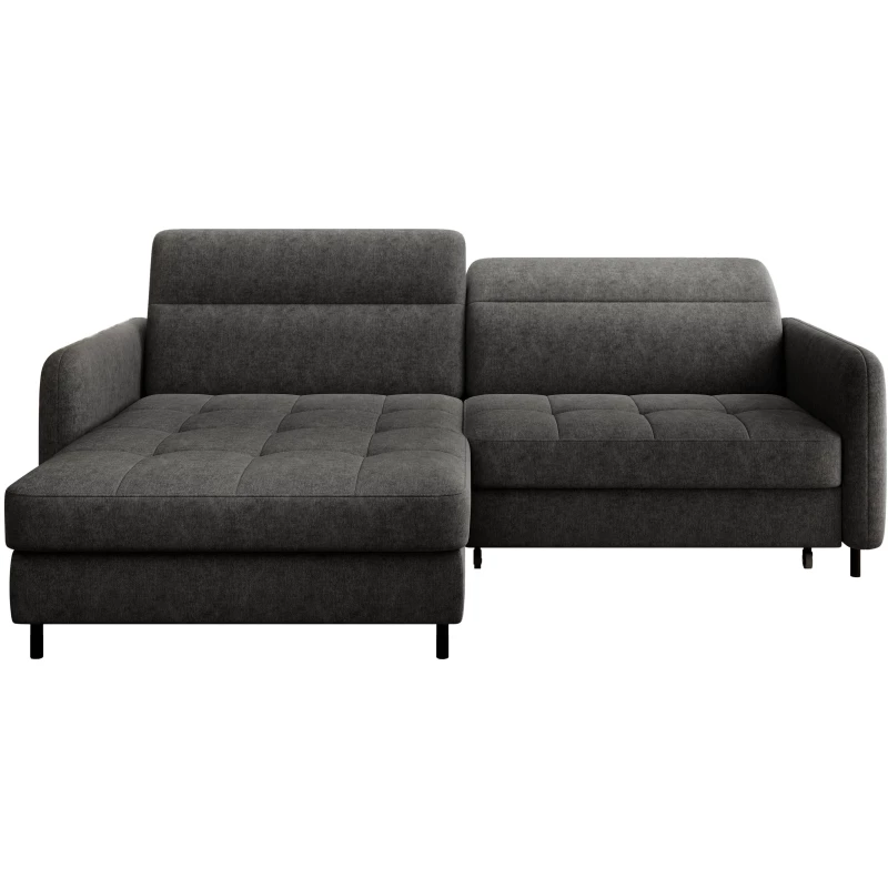 Elegantes Schlafsofa ZULEYKA – schwarz, linke Ecke