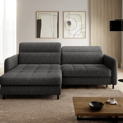 Elegantes Schlafsofa ZULEYKA – schwarz, linke Ecke