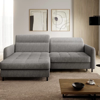Elegantes Schlafsofa ZULEYKA – hellgrau, linke Ecke