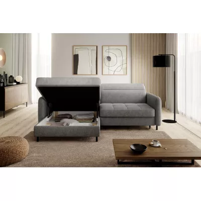 Elegantes Schlafsofa ZULEYKA – hellgrau, linke Ecke