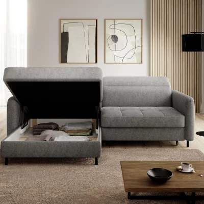Elegantes Schlafsofa ZULEYKA - grau 2, linke Ecke