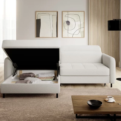 Elegantes Schlafsofa ZULEYKA – weiß, linke Ecke