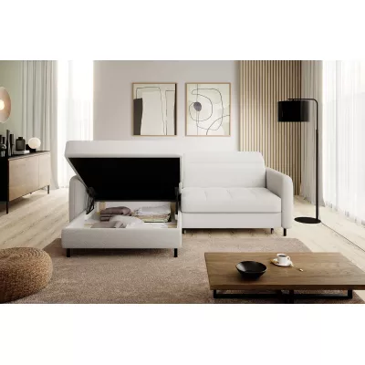 Elegantes Schlafsofa ZULEYKA – weiß, linke Ecke