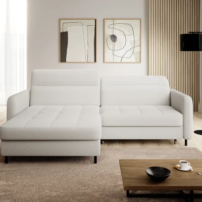Elegantes Schlafsofa ZULEYKA – weiß, linke Ecke