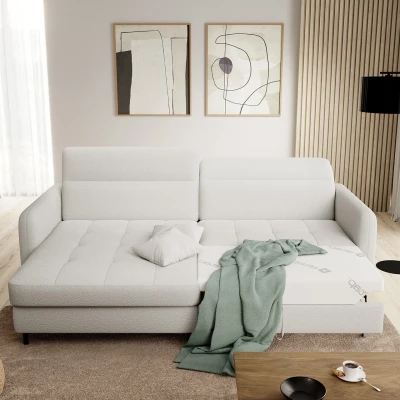 Elegantes Schlafsofa ZULEYKA – weiß, linke Ecke