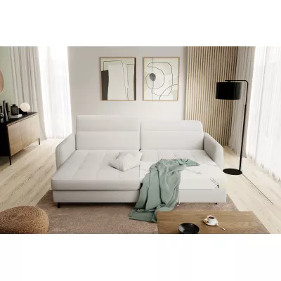 Elegantes Schlafsofa ZULEYKA – weiß, linke Ecke