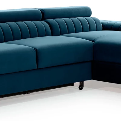 Sofagarnitur mit Stauraum SORINA – blau, rechte Ecke