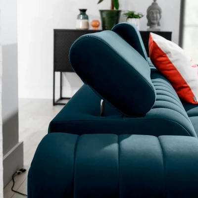 Sofagarnitur mit Stauraum SORINA – blau, rechte Ecke